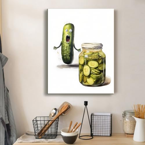 Ploceiny Kitchen Wall Decor funny Canvas Wall Art Vintage Painting Picture for Modern Home Dining Room Contemporary Artwork Decoration Kitchen Canvas Wall Art for Dining Room Decorative A-382 - Image 3
