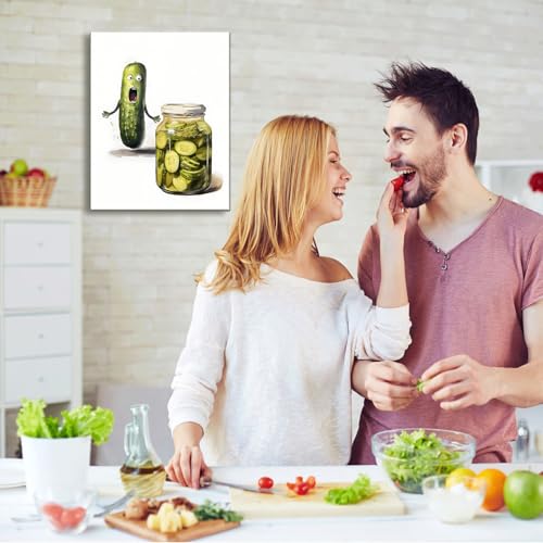 Ploceiny Kitchen Wall Decor funny Canvas Wall Art Vintage Painting Picture for Modern Home Dining Room Contemporary Artwork Decoration Kitchen Canvas Wall Art for Dining Room Decorative A-382 - Image 4