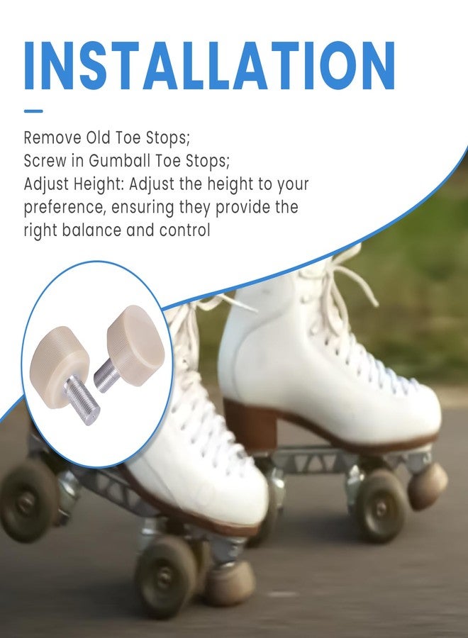 Ciuouient 122907 Toe Stops - Natural Rubber Roller Skate Toe Stoppers - Long Stem Length of 30mm - Image 4