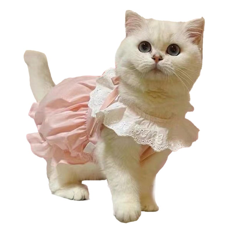 Breathable Summer Dog Cat Dress Pink XL For Daily Walks Photoshoot - Image 5