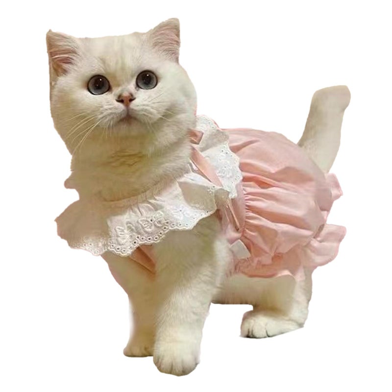 Breathable Summer Dog Cat Dress Pink XL For Daily Walks Photoshoot - Image 2