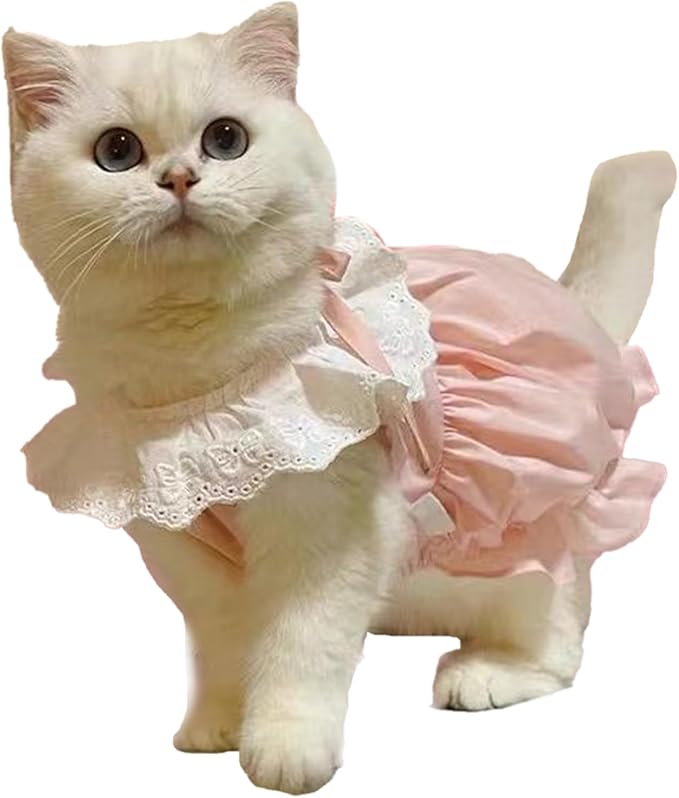 Breathable Summer Dog Cat Dress Pink XL For Daily Walks Photoshoot - Image 1