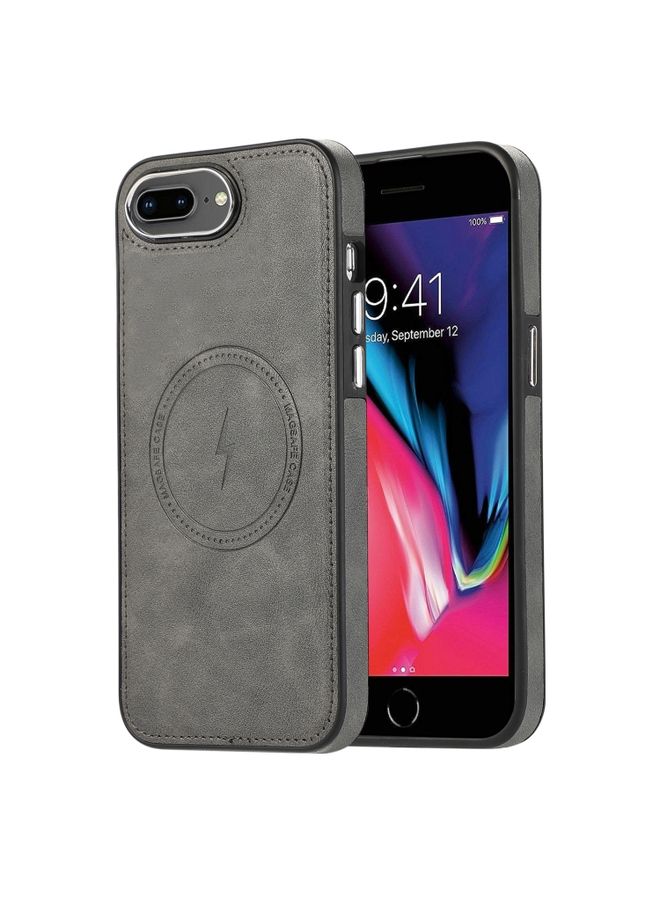Case Cover For iPhone 8 Plus / 7 Plus Side Leather Magsafe Phone Case Gray
