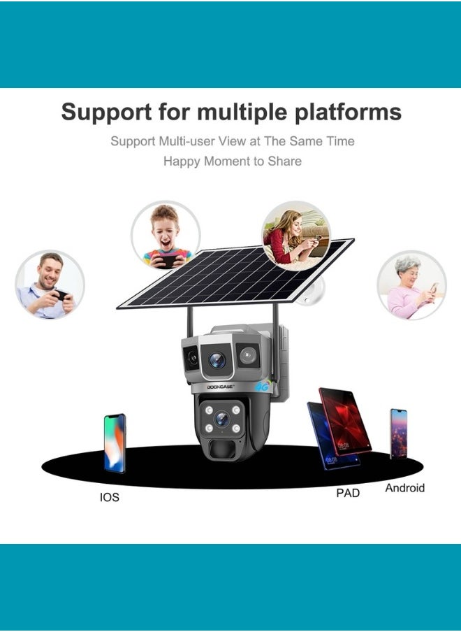 null - كاميرا تعمل بالطاقة الشمسية ببطاقة Sim 4G، كاميرا أمان خارجية تعمل بالطاقة الشمسية. - Image 1
