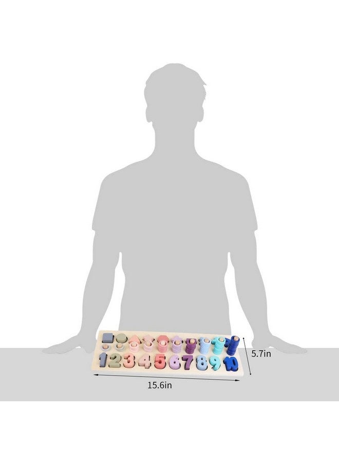 QZMTOY برج الأشكال العدّ الخشبي QZMTOY مع كتل الأرقام الملونة للأطفال في مرحلة ما قبل المدرسة - Image 3