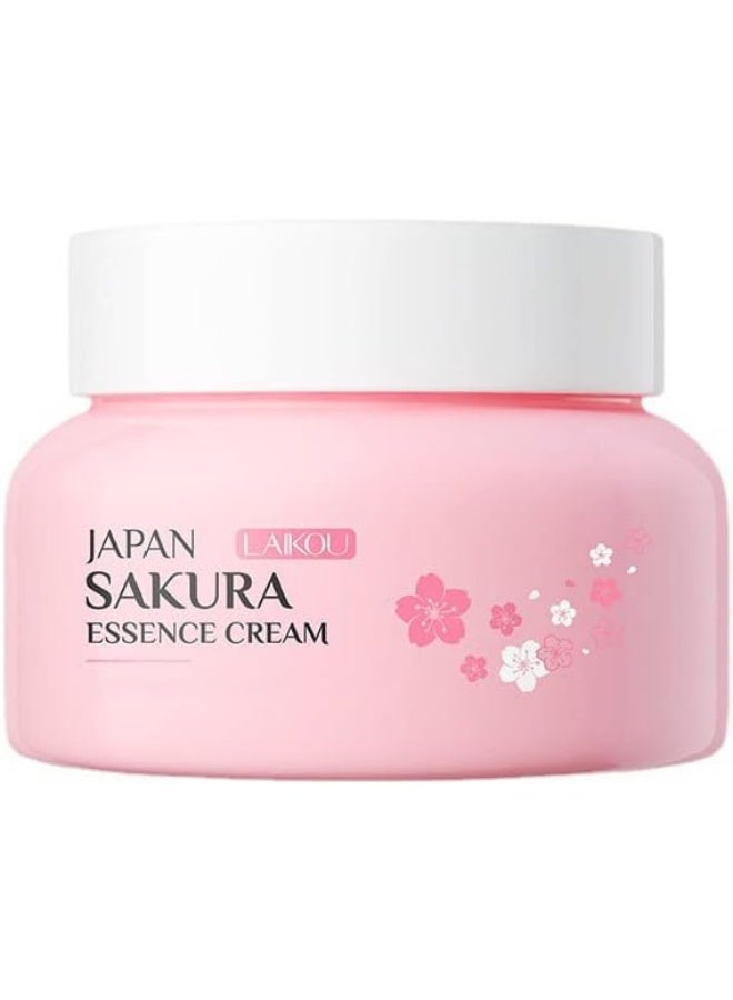 AKARY Sakura Essence Cream Facial Moisturizer, Daily Hydrating Repair Face Cream With Sodium Hyaluronate For All Skin Types, Face And Neck Cream To Smooth Skin (60G) - Image 1