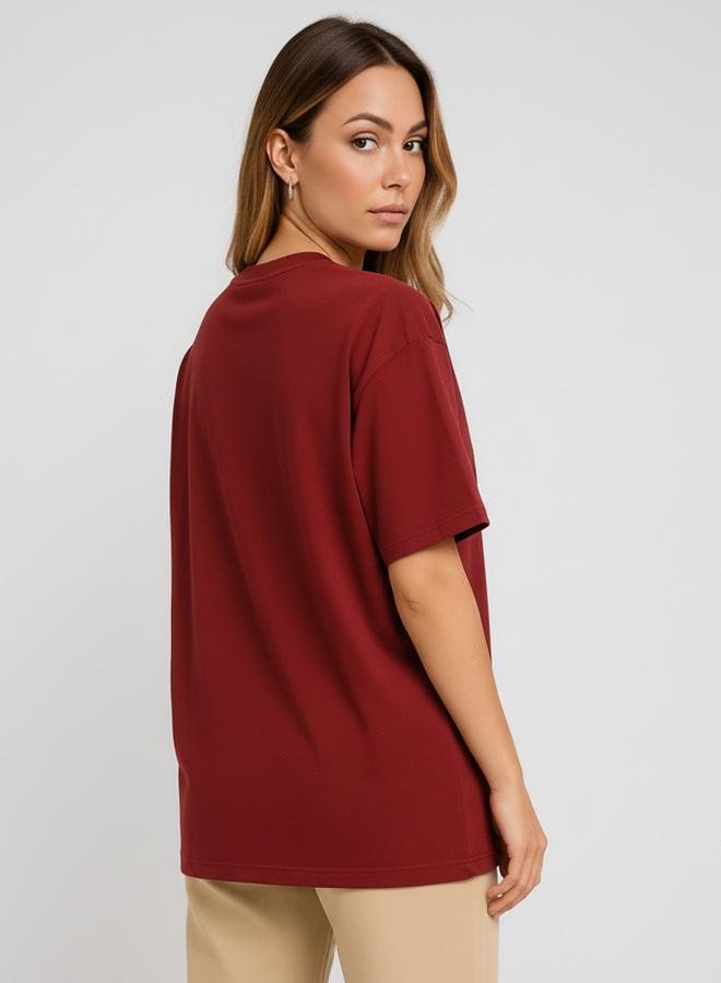 PAUSE Women Maroon Paris Graphic Print T-Shirt - Image 5