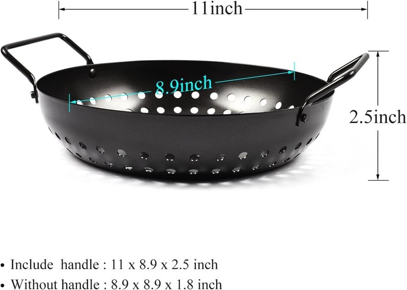 PIPULSE NonStick Grill Pan with Holes Fish Grilling Made Easy with Our Reusable Grill Tray with Handle Kitchen Utensils for Grilling - Image 3