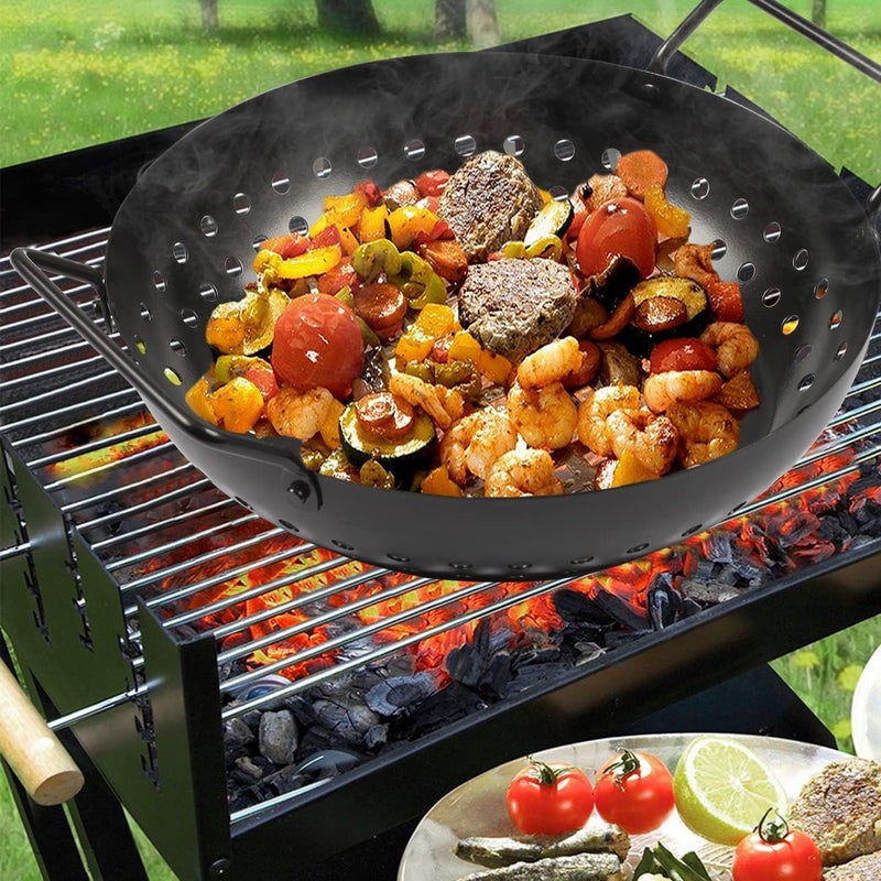 PIPULSE NonStick Grill Pan with Holes Fish Grilling Made Easy with Our Reusable Grill Tray with Handle Kitchen Utensils for Grilling - Image 4