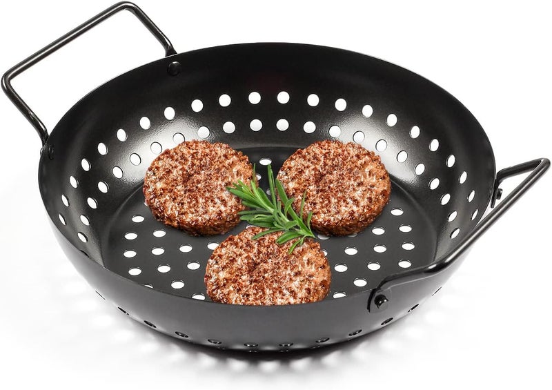 PIPULSE NonStick Grill Pan with Holes Fish Grilling Made Easy with Our Reusable Grill Tray with Handle Kitchen Utensils for Grilling - Image 1