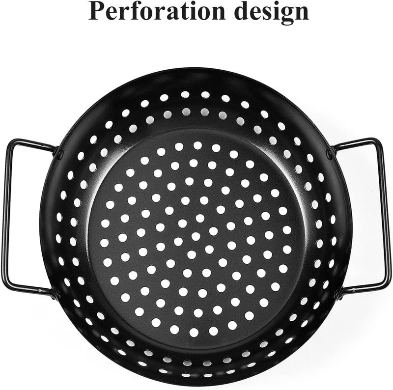 PIPULSE NonStick Grill Pan with Holes Fish Grilling Made Easy with Our Reusable Grill Tray with Handle Kitchen Utensils for Grilling - Image 2