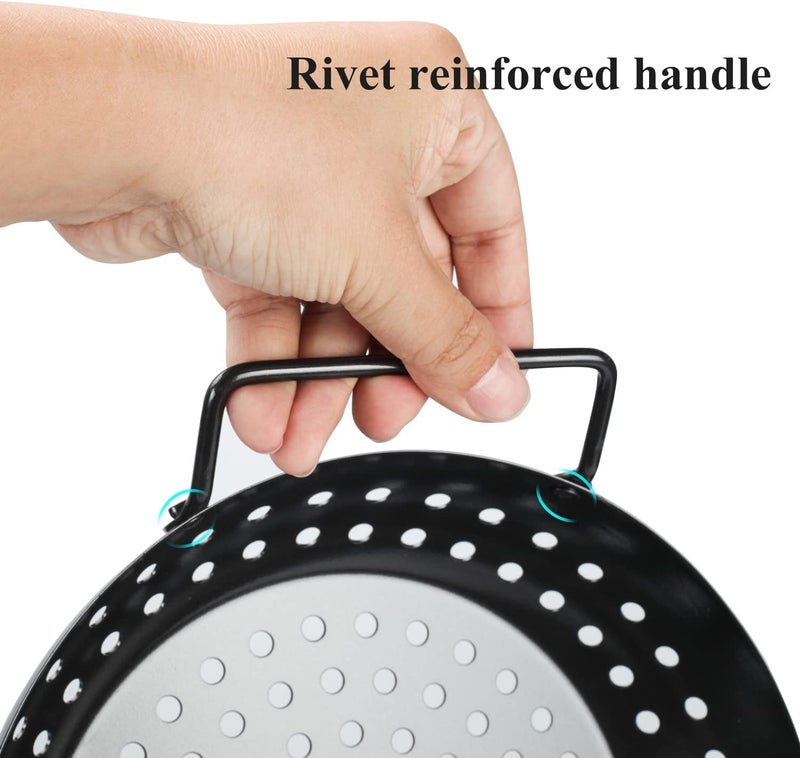 PIPULSE NonStick Grill Pan with Holes Fish Grilling Made Easy with Our Reusable Grill Tray with Handle Kitchen Utensils for Grilling - Image 5