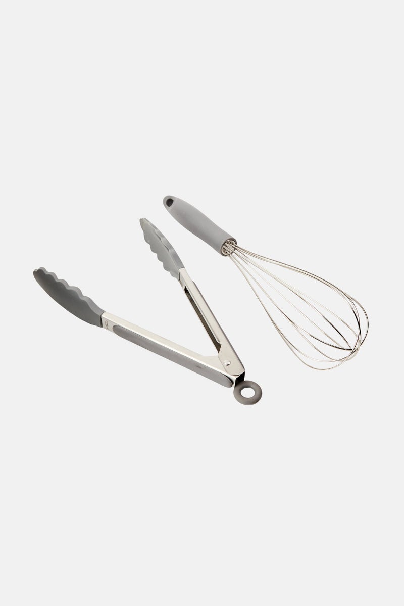 Phantom Chef 2 Pcs Silicone And Stainless Steel Whisk And Tong Set, Multicolor - Image 2