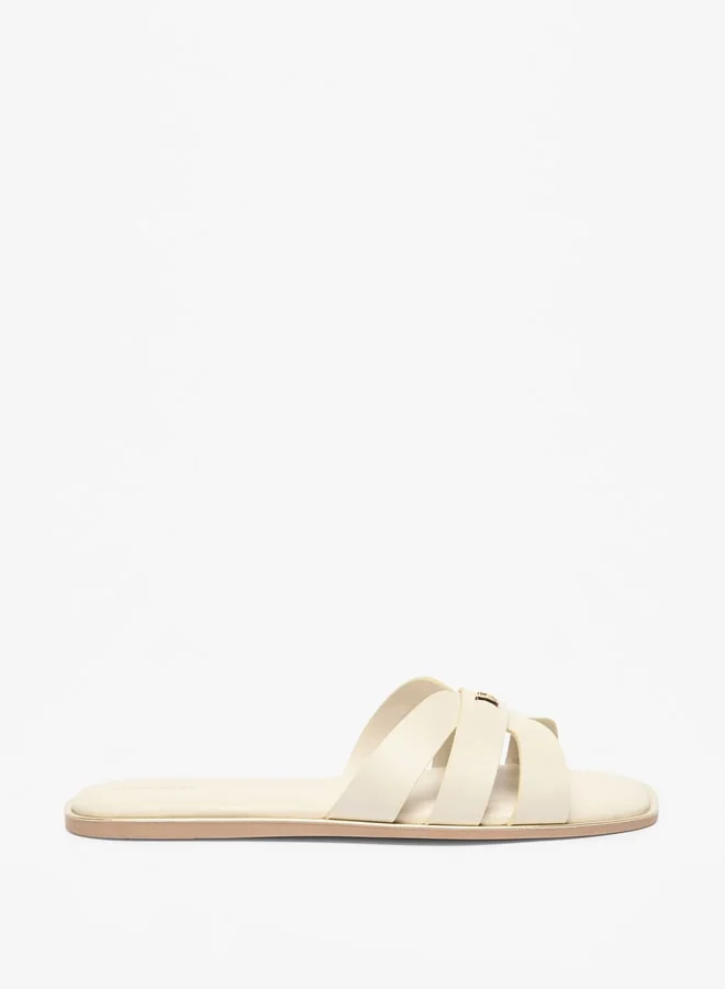 Flora Bella By Shoexpress Women's Logo Accent Slip-On Sandals