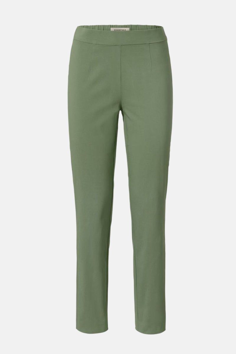 Tchibo Women Slim Fit Plain Straight Leg Pants, Green  - Image 2