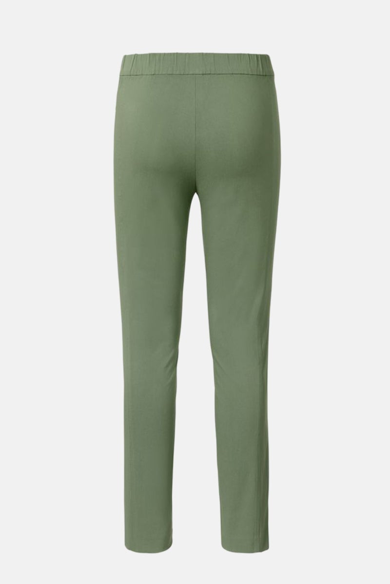 Tchibo Women Slim Fit Plain Straight Leg Pants, Green  - Image 3