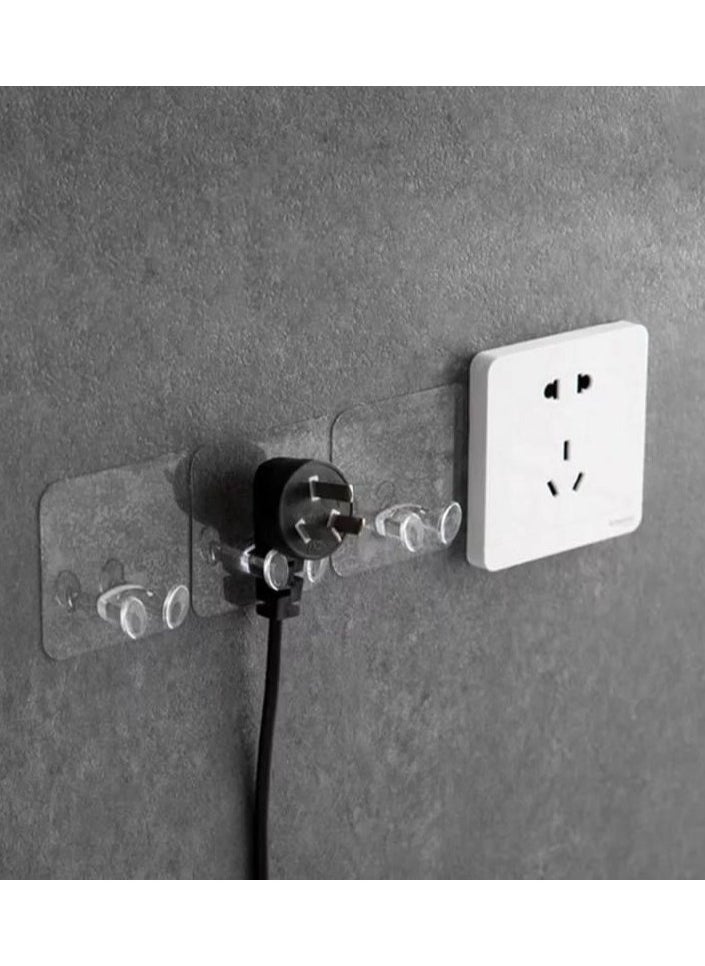 Generic plug holder Stand and hanger transparent equipped with a strong double face10 pieces 