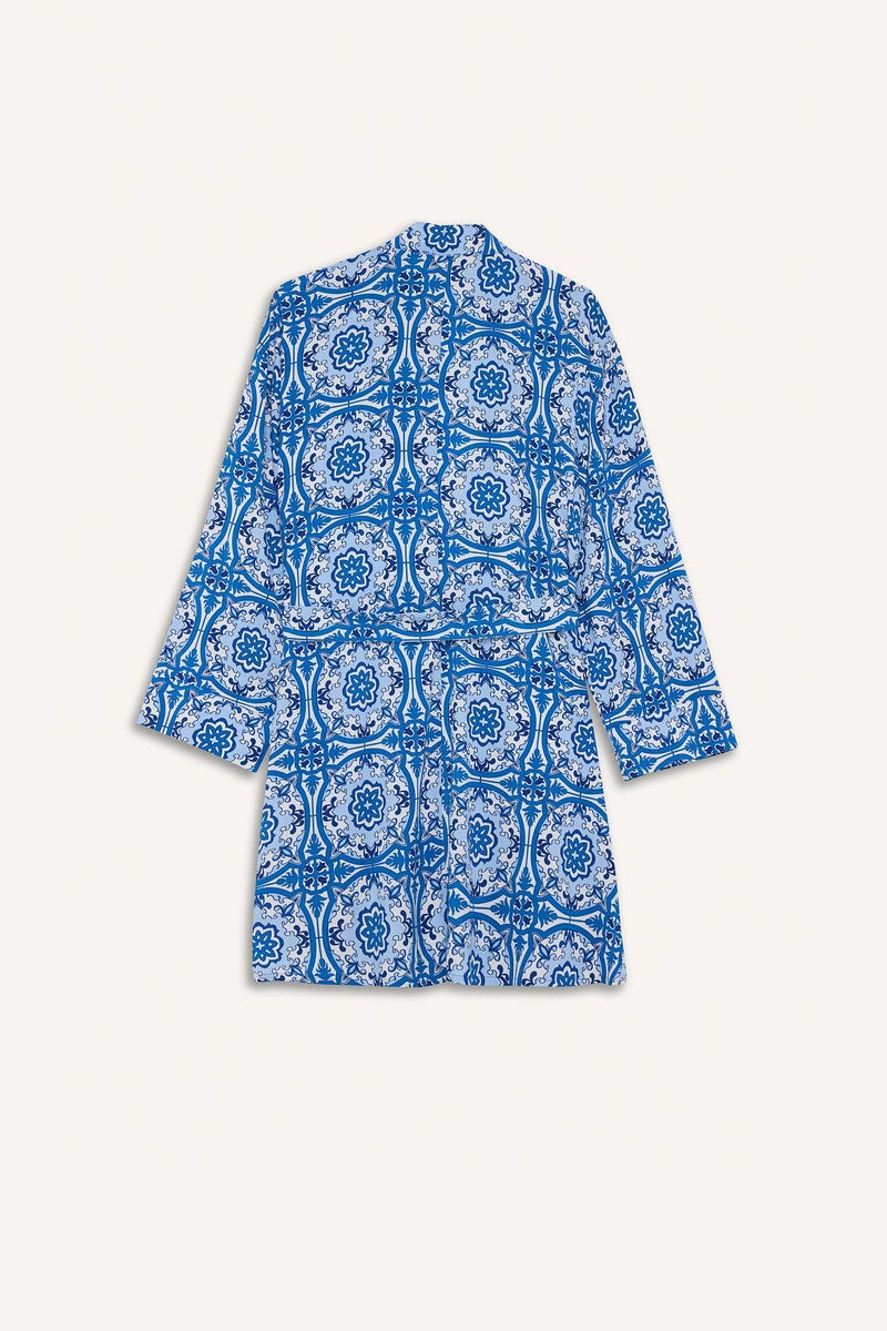 DeFacto Blue Woman Relax Fit Flower Kimono Casual - Image 2