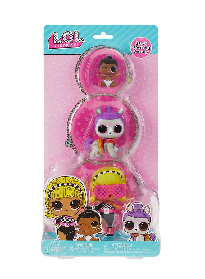 L.O.L. SURPRISE! سباق توت / حيوان أليف / أخت - سباق رود + أماني الأرنب + عظمة الصغيرة لها ، عبوة من 3 ، هدية رائعة للأطفال من الفتيات والأولاد أعمار 4 5 6+ سنوات - Image 1