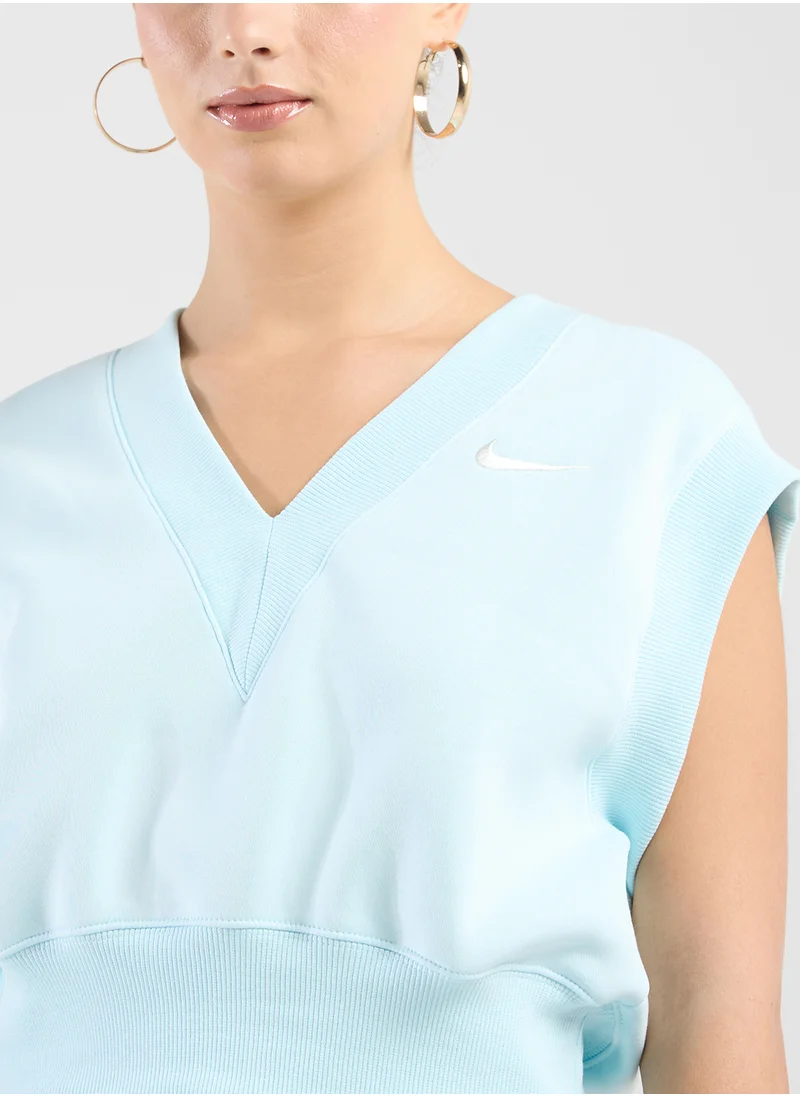 نايكي W NSW PHNX FLC SLVLS VNECK CRP