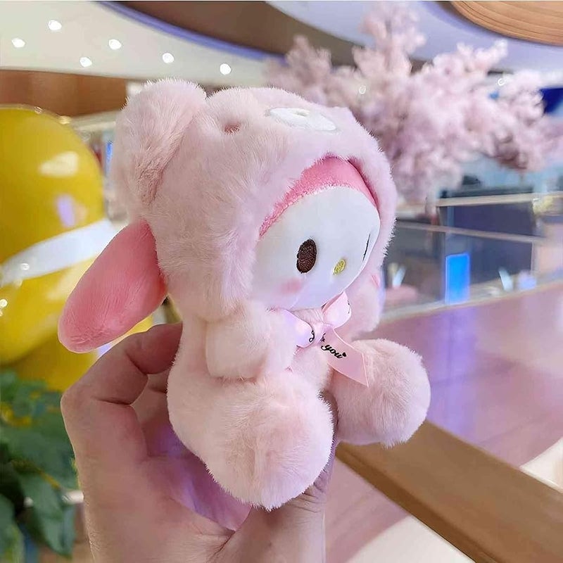 Bandfol Cartoon Bag Charms Cute Plush Keychain for Women Girls, 5 Soft Backpack Key Chain Cute Stuffed Animals Bag Keychain - Image 3