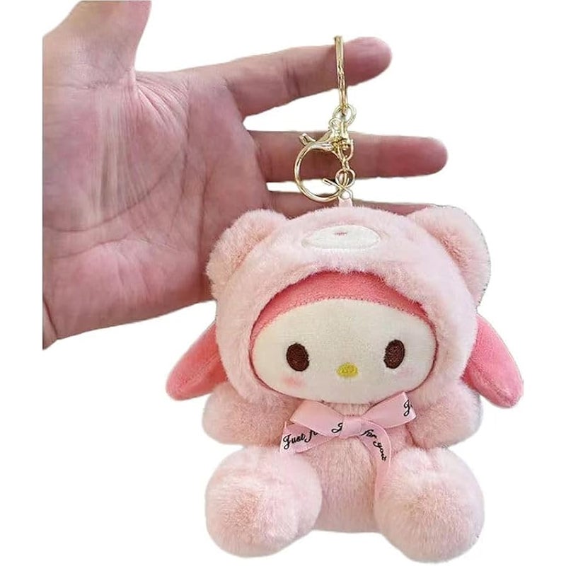 Bandfol Cartoon Bag Charms Cute Plush Keychain for Women Girls, 5 Soft Backpack Key Chain Cute Stuffed Animals Bag Keychain - Image 1