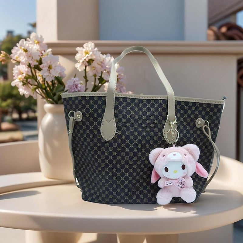 Bandfol Cartoon Bag Charms Cute Plush Keychain for Women Girls, 5 Soft Backpack Key Chain Cute Stuffed Animals Bag Keychain - Image 2