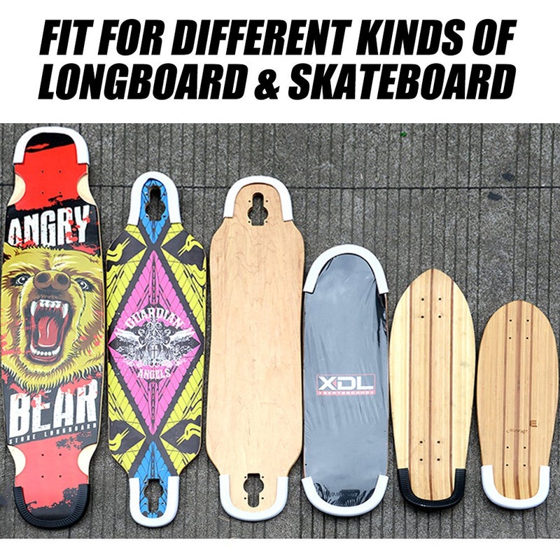 MAXPRO واقي لوح التزلج، حماية حواف اللوح الطويل، غطاء مطاطي متين مع قبضة ممتازة - واقي الأنف والذيل (أسود) - Image 5