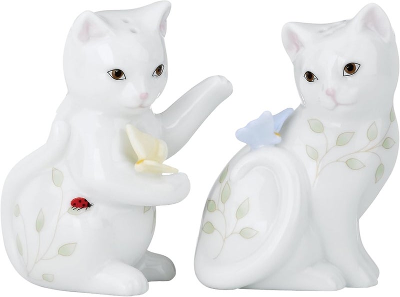 LENOX Butterfly Meadow Figural Kitten Salt and Pepper Set - - Image 1