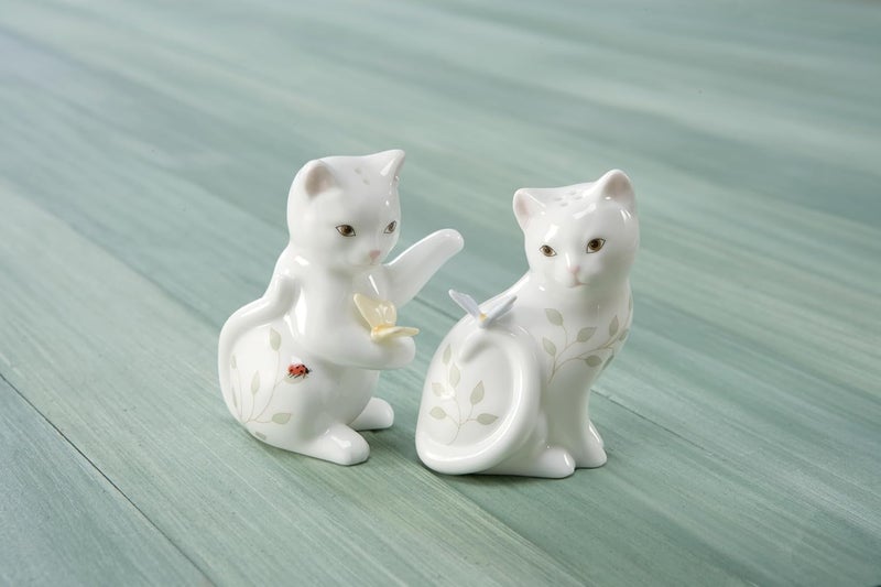 LENOX Butterfly Meadow Figural Kitten Salt and Pepper Set - - Image 3