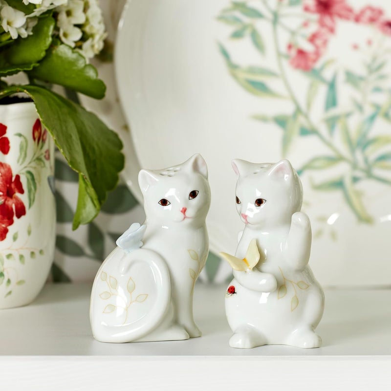 LENOX Butterfly Meadow Figural Kitten Salt and Pepper Set - - Image 4