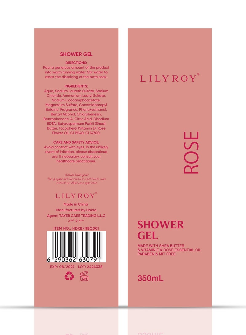 LILY ROY ROSE: SHOWER GEL (MADE WITH SHEA BUTTER & VITAMIN E & ROSE ESSENTIAL OIL PARABEN & MIT FREE ) - LILY ROY  - Image 2