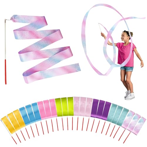YANMIN Princess Party Favors 24pcs Dance Ribbon Wand for Kids 48 812 Princess Mermaid Birthday Party Streamers Decorations Supplies Girls Princess Party Carnival Outdoor Games Goodie Bag Stuffers - Image 1