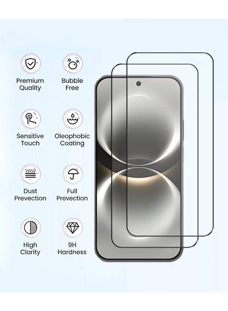 Yunpy [2+1 Packs] for Huawei Nova 15 Max Tempered Glass Screen Protector with Camera Lens Film , Including 2 Pack Front Glass and 1 Pack Camera Lens Film, 9H Hardness HD Clear Anti-Scratch Anti-Fingerprint Bubble-Free Case Friendly Screen Protector - Image 3