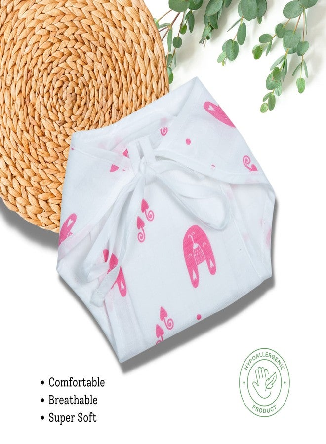 Simply Soft Muslin Langots for Newborn 3-6 Months - Pack of 4 | Reusable Cloth Nappies for Diaper-Free Fun | Soft Baby Nappy Covers - Pink, Blue, Yellow, Green - Image 4