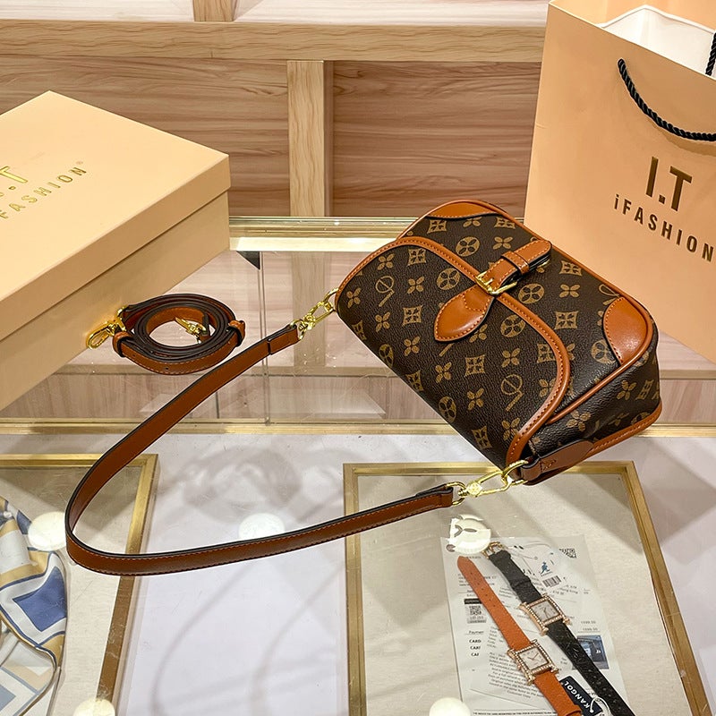 Underarm Bag For Women Style Vintage Texture Versatile Baguette Bag Middle-Aged Single Shoulder Crossbody Small Bag For Women - Image 5
