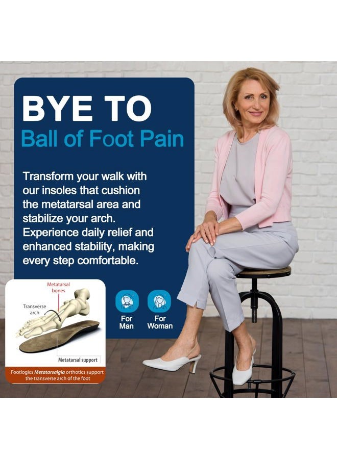 Footlogics Full-Length Orthotic Shoe Insoles with Built-in Raise for Ball of Foot Pain, Morton's Neuroma, Flat Feet - Metatarsalgia, Pair (Large) - Image 5