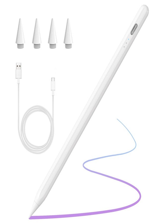 COO Stylus Pen for iPad 2018-2025 with Palm Rejection, Active Pencil for iPad 10th/9th/8th/7th/6th Generation, for iPad Pro 11/12.9 inch, for iPad Air 5th/4th/3th Gen, for iPad Mini 6th/5th Gen (White) - Image 1