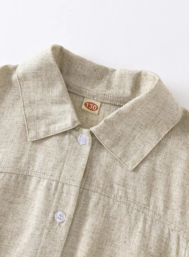 Take Two Beige Beige Collared Tie-Front Shirt for Women | Best Price UAE