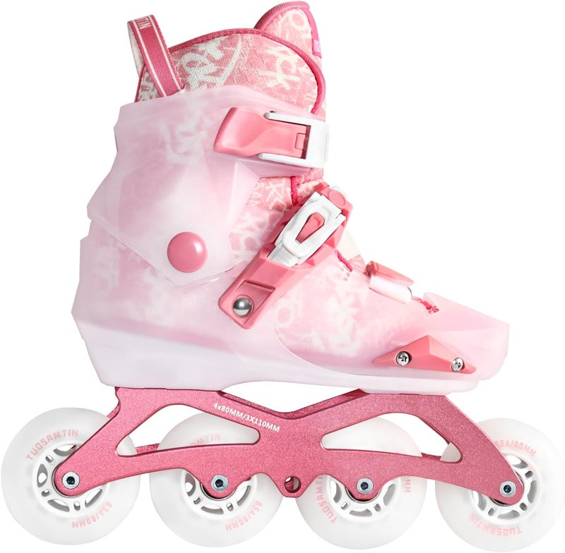 TUOSAMTIN Adjustable Inline Skates for Women and Girls - Pink - Image 1