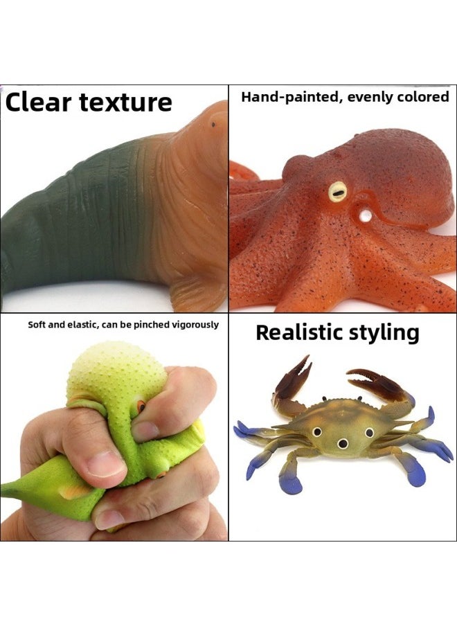 Generic - Applicable Simulation Soft Rubber Silicone Seal Fishbone Puffer Decompression Caterpillar Toy Frog Soft Model Animal Children-Color:Dark Brown Silicone [Centipede]] - Image 1