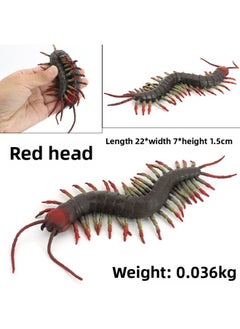 Applicable Simulation Soft Rubber Silicone Seal Fishbone Puffer Decompression Caterpillar Toy Frog Soft Model Animal Children-Color:Dark Brown Silicone [Centipede]]
