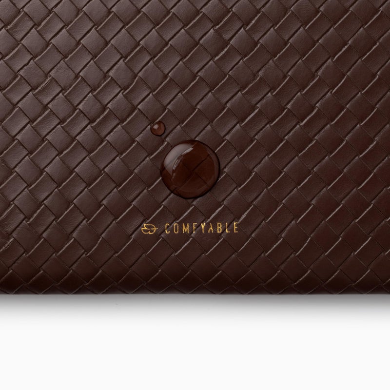 Comfyable Woven Laptop Sleeve 13 Inch 14 Inch Compatible with MacBook Air M5 & MacBook Pro M5 Pro/Max 2026, Faux Leather Mac Travel Case for Men Women, Mocha Brown - Image 5