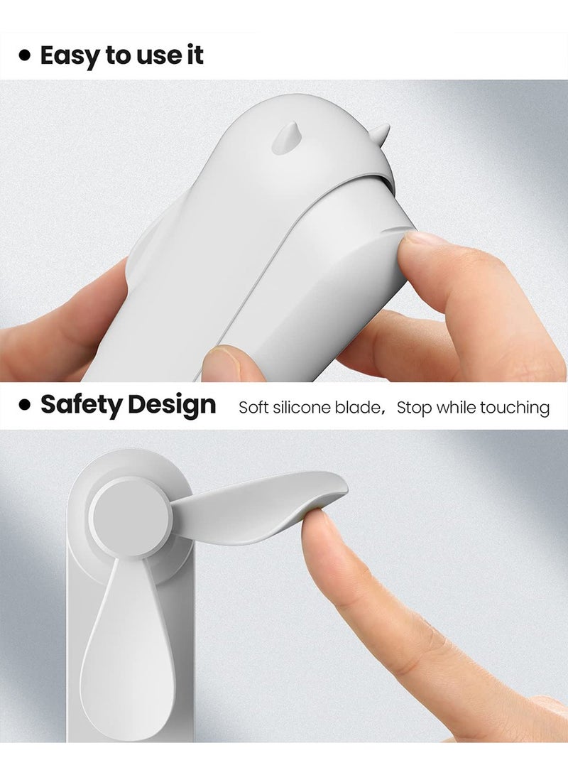 fantasize Handheld Mini Fan, 3 IN 1 Hand Fan, 1500mAh Battery Operated 14-21 hours, USB Rechargeable Foldable Fan, Quiet Personal Fan with Power Bank, Travel For Women, Outdoor - Image 5