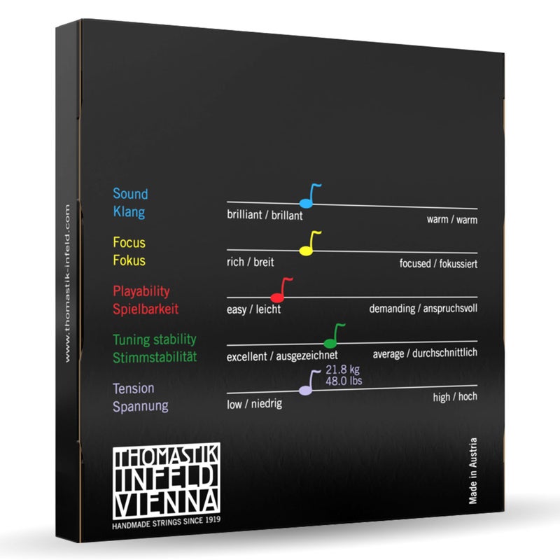 Thomastik-Infeld طقم أوتار كمان ثوماستيك-إنفيلد 135B دومينانت 4/4 مع كرة E فولاذية - وتر E كمان مقاوم للتآكل مع نهاية كرة ملفوفة بالألمنيوم - أوتار كمان مرنة مع تعديل سهل لنغمة غنية - Image 2