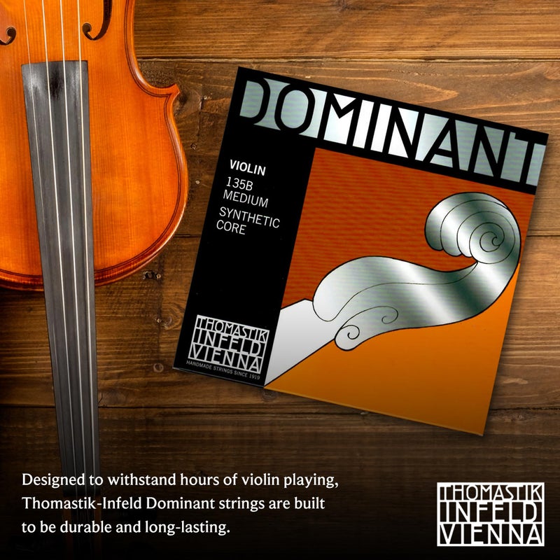 Thomastik-Infeld طقم أوتار كمان ثوماستيك-إنفيلد 135B دومينانت 4/4 مع كرة E فولاذية - وتر E كمان مقاوم للتآكل مع نهاية كرة ملفوفة بالألمنيوم - أوتار كمان مرنة مع تعديل سهل لنغمة غنية - Image 5