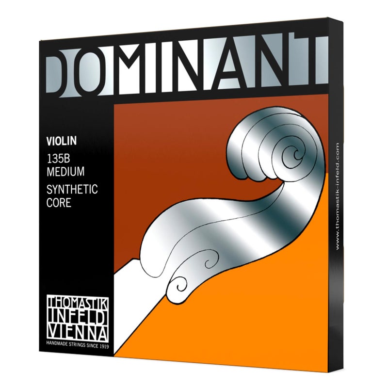 Thomastik-Infeld طقم أوتار كمان ثوماستيك-إنفيلد 135B دومينانت 4/4 مع كرة E فولاذية - وتر E كمان مقاوم للتآكل مع نهاية كرة ملفوفة بالألمنيوم - أوتار كمان مرنة مع تعديل سهل لنغمة غنية - Image 1