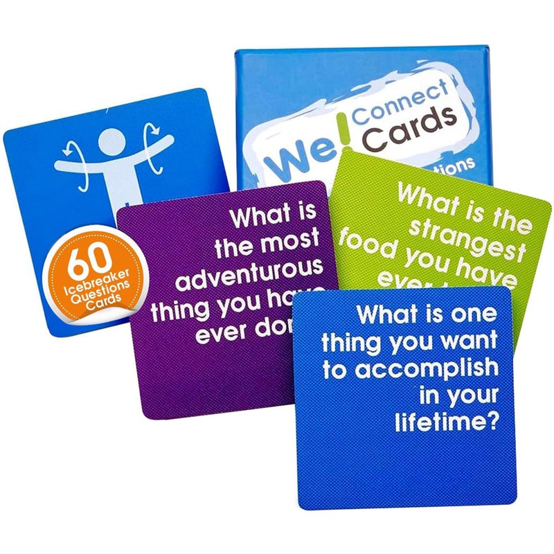 We! Connect Cards - Icebreaker Conversation Card Games | Conversation Starter Cards | Team Building Games for Work | Connections Game & Group Games for Adults | Featured by TEDx (60 Cards) - Image 1