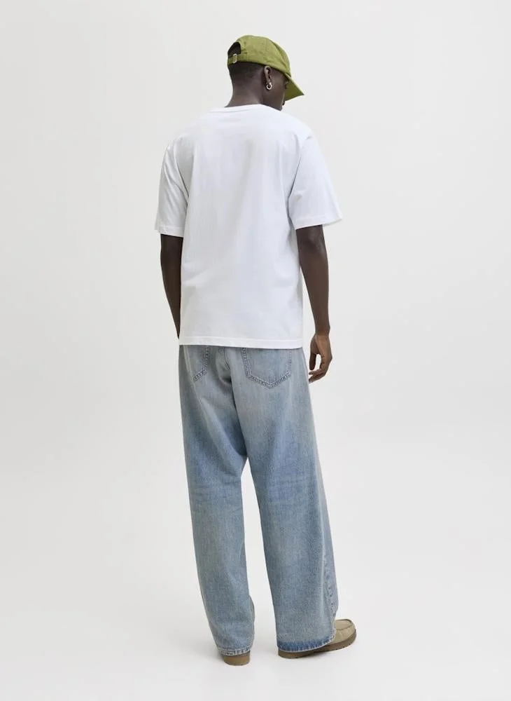 جاك اند جونز تيشيرت بياقة دائرية برسومات