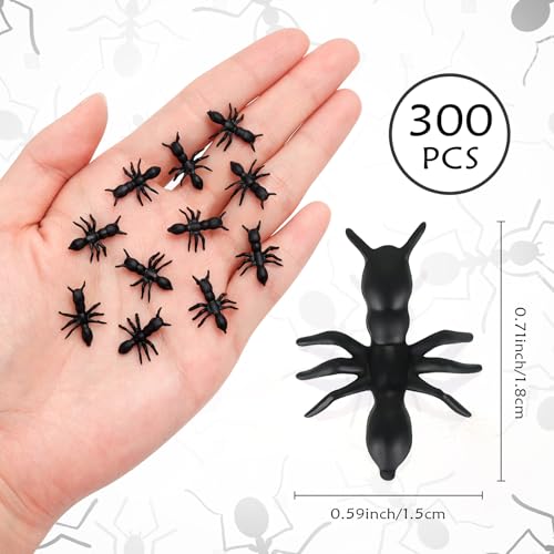 HFATMOS 300 قطعة من النمل البلاستيكي الواقعي لمزحة حفلة الهالوين زينة إمدادات الحفلات - Image 5